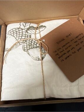 Cheyenne Linen Dish Place Mats Napkins 20 X 20 Handmade White Set Of 2
